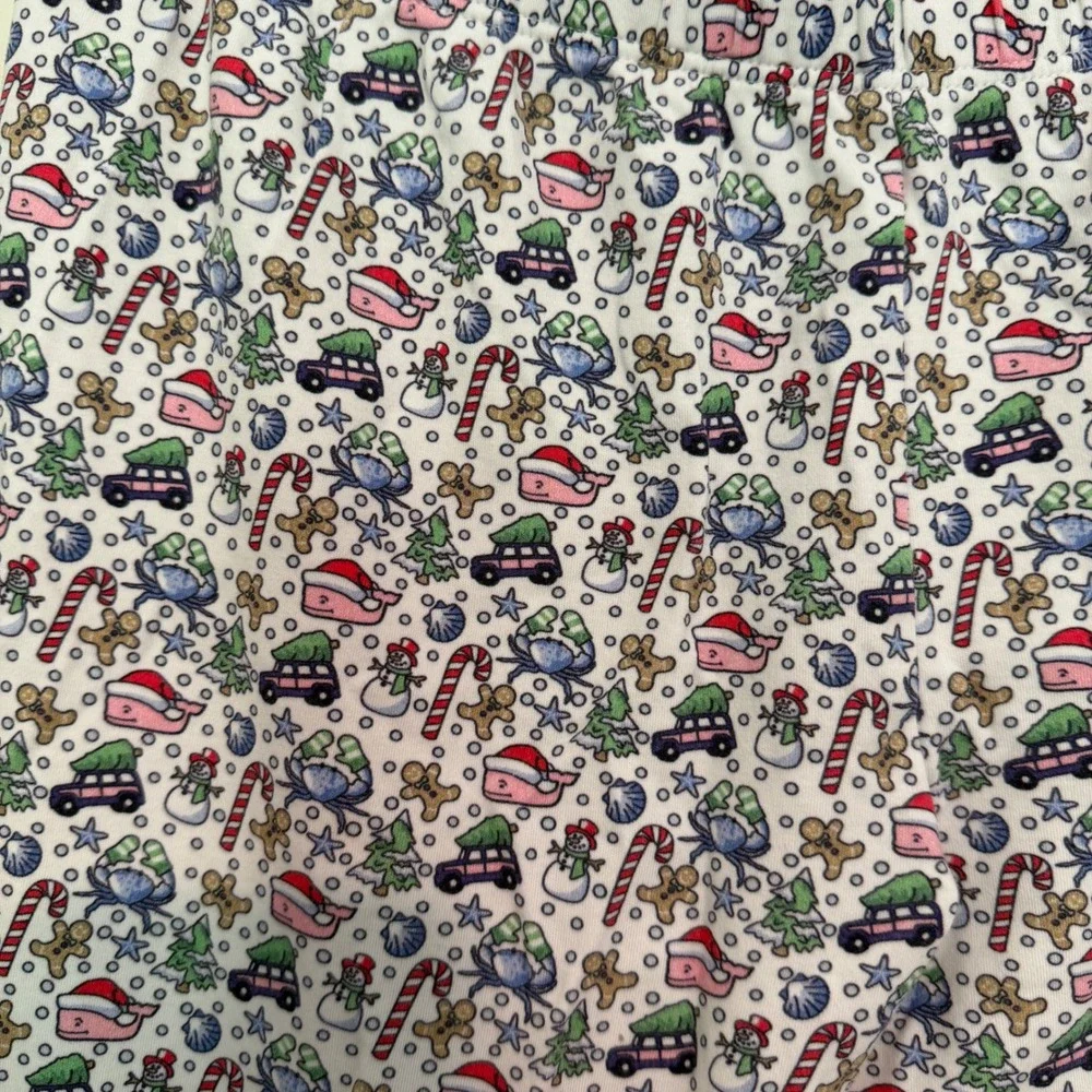 Vineyard Vines Kids Holiday Whale Pima Cotton Pajama‎ Set White Red Size 14
